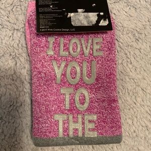 NWT thick grip socks with message on the bottom